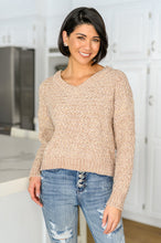 Load image into Gallery viewer, Irish Coffee Knitted Crop V Neck Sweater
