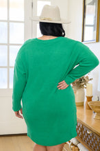 Load image into Gallery viewer, Joyful Season Sweater Tunic In Green
