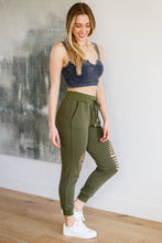 Load image into Gallery viewer, Kick Back Distressed Joggers in Olive
