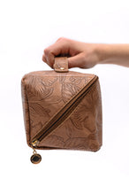 Load image into Gallery viewer, Life In Luxury Large Capacity Cosmetic Bag in Tan
