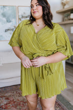 Load image into Gallery viewer, Lovely Life Plisse Romper in Green
