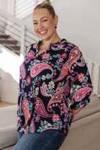 Load image into Gallery viewer, Little Lovely Blouse in Navy Paisley
