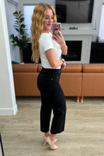 Load image into Gallery viewer, Lizzy High Rise Control Top Wide Leg Crop Jeans in Black
