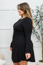 Load image into Gallery viewer, Long Sleeve Button Down Dress In Black
