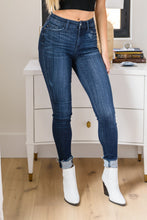 Load image into Gallery viewer, Maeve Mid-Rise Dark Wash Cuffed Skinny
