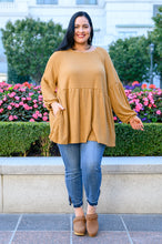 Load image into Gallery viewer, Melrose Ribbed Knit Raglan Tunic In Mustard
