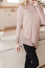 Load image into Gallery viewer, Nivia Draped Turtle Neck Tunic in Mocha
