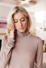 Load image into Gallery viewer, Nivia Draped Turtle Neck Tunic in Mocha
