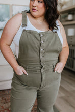 Load image into Gallery viewer, Olivia Control Top Release Hem Overalls in Olive
