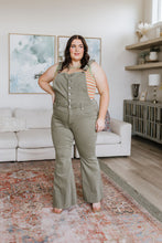 Load image into Gallery viewer, Olivia Control Top Release Hem Overalls in Olive
