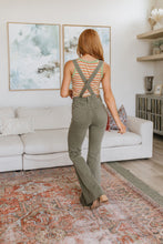 Load image into Gallery viewer, Olivia Control Top Release Hem Overalls in Olive
