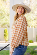 Load image into Gallery viewer, One Fine Afternoon Gingham Plaid Top In Caramel
