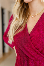 Load image into Gallery viewer, Only You Surplice Neck Sparkle Knit Dress In Magenta
