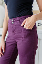 Load image into Gallery viewer, Petunia High Rise Wide Leg Jeans in Plum
