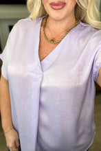 Load image into Gallery viewer, Pleat Front V-Neck Top in Lavender
