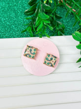 Load image into Gallery viewer, PREORDER: Rainbows &amp; Gold Printed Glass Stud Earrings
