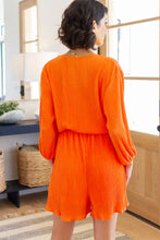 Load image into Gallery viewer, Roll With me Romper in Tangerine
