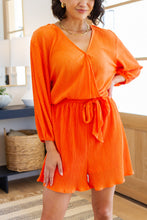 Load image into Gallery viewer, Roll With me Romper in Tangerine
