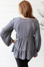 Load image into Gallery viewer, Sassy Swing Top in Charcoal
