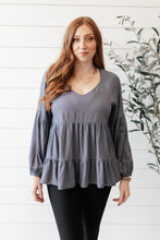 Load image into Gallery viewer, Sassy Swing Top in Charcoal
