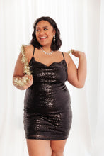 Load image into Gallery viewer, Shining in Sequins Dress in Black
