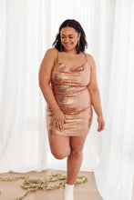 Load image into Gallery viewer, Shining in Sequins Dress in Gold
