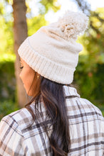 Load image into Gallery viewer, Slouchy Boucle Pom Beanie In Ivory
