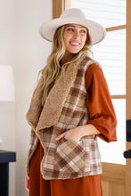 Load image into Gallery viewer, Snug And Stylish Plaid Fur Lined Wide Collar Vest
