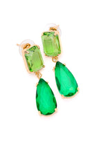 Load image into Gallery viewer, Sparkly Spirit Drop Crystal Earrings in Green
