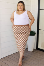 Load image into Gallery viewer, Start Your Engines Checkered Midi Skirt
