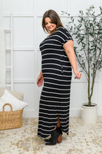 Load image into Gallery viewer, Striped Maxi Dress In Black
