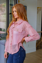 Load image into Gallery viewer, Sweeter Than Nectar Lace Button Down in Rose
