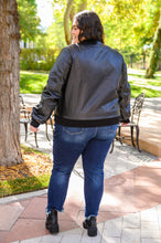 Load image into Gallery viewer, This Is It Faux Leather Bomber Jacket In Black
