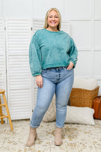 Load image into Gallery viewer, Tied Up In Cuteness Mineral Wash Sweater in Teal
