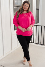 Load image into Gallery viewer, Lovely Ladder V Neck Top in Pink
