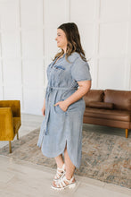 Load image into Gallery viewer, Wait For It Denim Shirtdress
