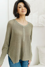 Load image into Gallery viewer, Wishful Thinking Henley In Olive
