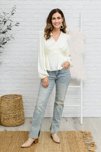 Load image into Gallery viewer, Xanidu Long Sleeve V Neck Blouse in White
